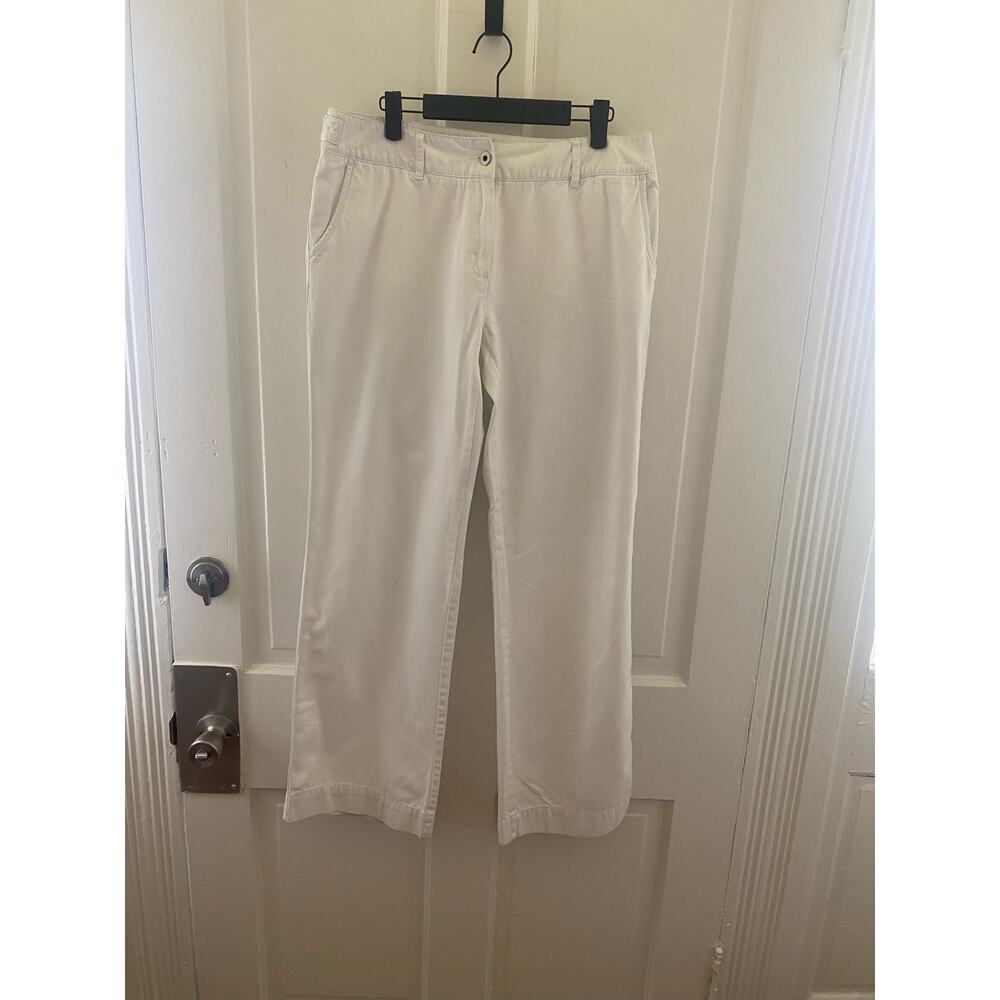 Women’s No Brand Size 12 Cream/White Pants Flared Legs Button Up Zipper front